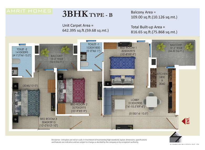 3bhk Floor Type - D